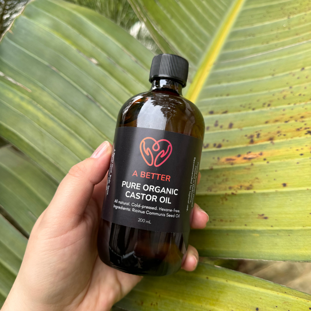 Pure Organic Castor Oil 200 mL - Amber Glass Bottle
